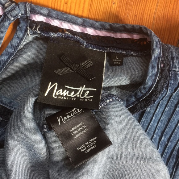 NANETTE LEPORE embroidered Tencel Chambray Dress - Picture 8 of 8